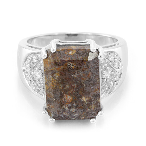 Dinosaurier-Quarz-Silberring