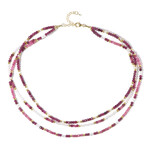Zilveren halsketting met Nigeriaanse roze toermalijnen (Riya)