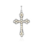 Weiße Süßwasserzuchtperlen-Silberanhänger