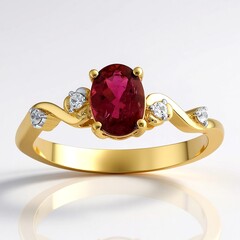 Anello in oro con Rubellite Brasiliana AAA