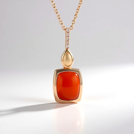 Collana in argento con Corniola (KM by Juwelo)
