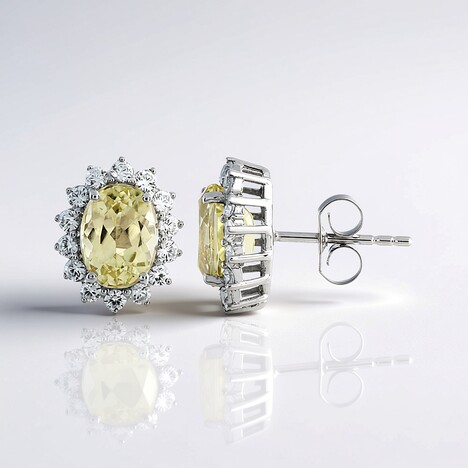 Boucles d'oreilles en argent et Kunzite jaune canari