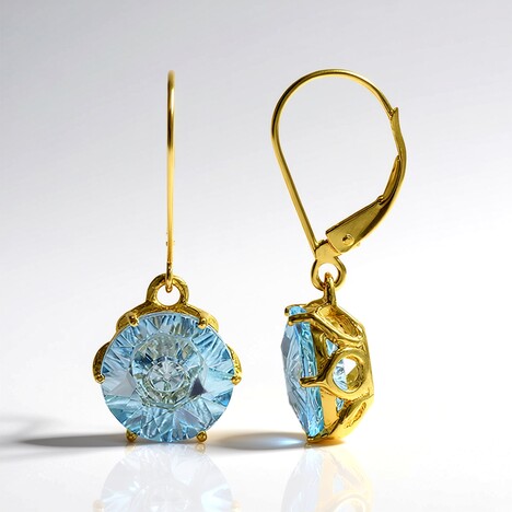 Orecchini in oro con Topazio Blu Svizzero (Glenn Lehrer)