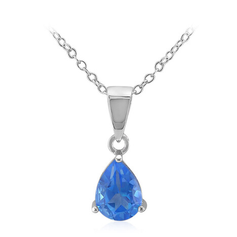 Indigoblauer Topas-Silberhalskette