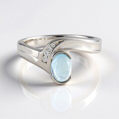 Anello in argento con Acquamarina Ofiki