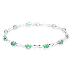 Bracciale in argento con Smeraldo Zambia