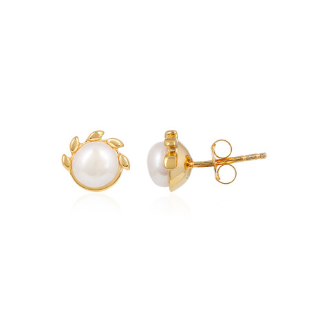 Pendientes en plata con Perla beige Freshwater