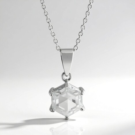 Collier en argent et Topaze blanche
