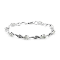 Green Amethyst Silver Bracelet