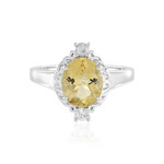 Anillo en plata con Berilo amarillo (Adela Silber)