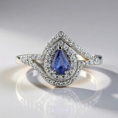Anello in argento con Zaffiro Ceylon Blu (non riscaldato)