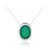 Green Agate Silver Necklace (MONOSONO COLLECTION)