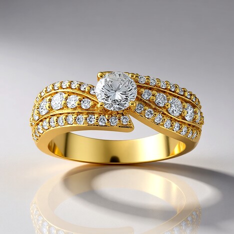 Anello in oro con Diamante SI1 (G) (Annette)