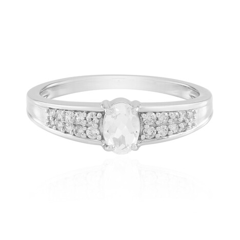 Zilveren ring met een petaliet
