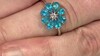 Anillo en plata con Apatita azul neón
