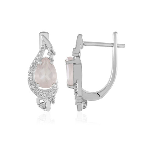 Pendientes en plata con Cuarzo rosa