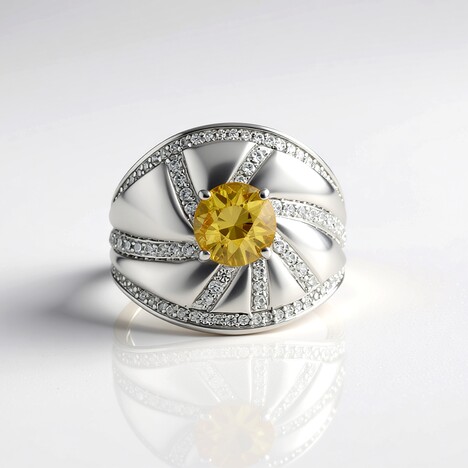Anello in argento con Zircone Giallo (de Melo Essence)