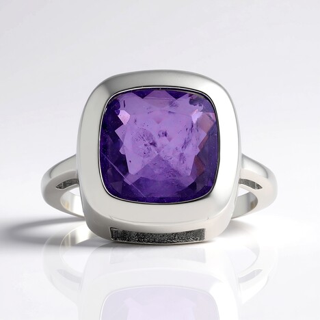 Anello in argento con Quarzo porpora pastello (MONOSONO COLLECTION)