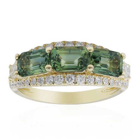 Petrolfarbener Saphir-Goldring (CIRARI)