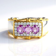 Anello in argento con Zaffiro Porpora