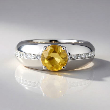 Anello in argento con Zircone Giallo (de Melo)