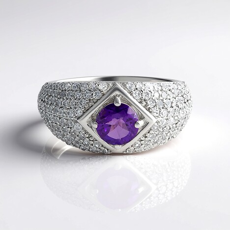 Anello in argento con Ametista Siberiana (de Melo Essence)