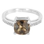 Anello in argento con Quarzo Fumè