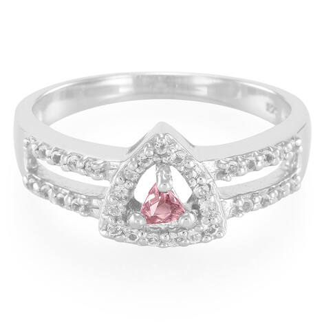 Zilveren ring met een roze koper toermalijn