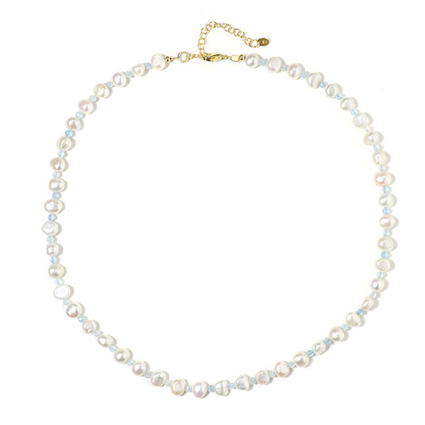 Zilveren halsketting met Keshi parels