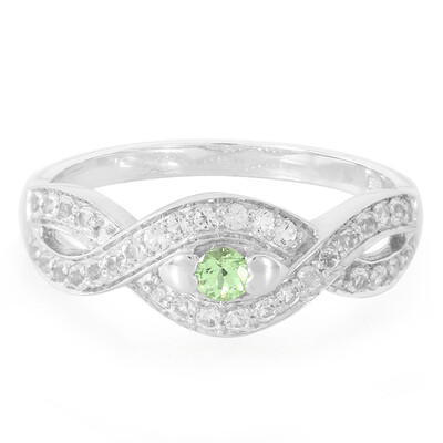Anello in argento con Granato Menta Merelani