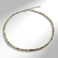 Zilveren halsketting met kattenoog-chrysoberilstenen