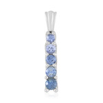 Zilveren hanger met een Blauwe Ceylon saffier
