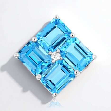 Pendentif en argent et Topaze de Marambaia