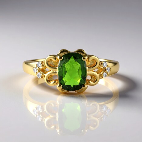 Anello in argento con Diopside Russo