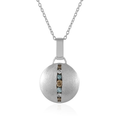 Collier en argent et Diamant champagne I2 (KM by Juwelo)