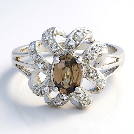 Bague en argent et Zircon cannelle