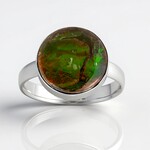 Anello in argento con Ammolite (Bali Barong)