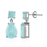 Zilveren oorbellen met Pastelblauwe Kwartskristallen