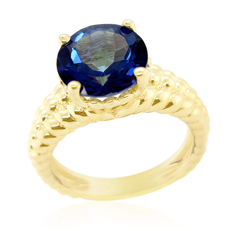 Anillo en plata con Topacio azul royal