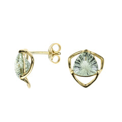 Grüner Amethyst-Goldohrringe (dagen)