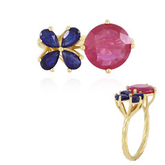 Zilveren ring met een Madagaskar Roze Saffier