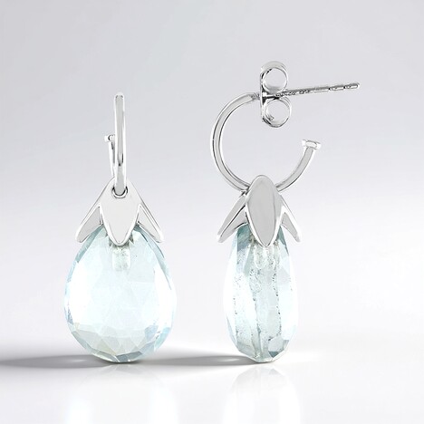 Boucles d'oreilles en argent et Quartz fumé