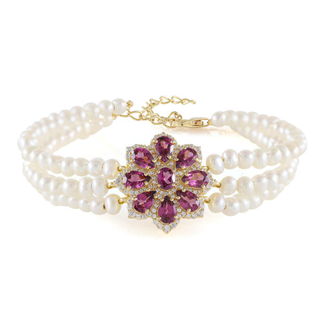 Zilveren armband met magenta granaten (de Melo Essence)