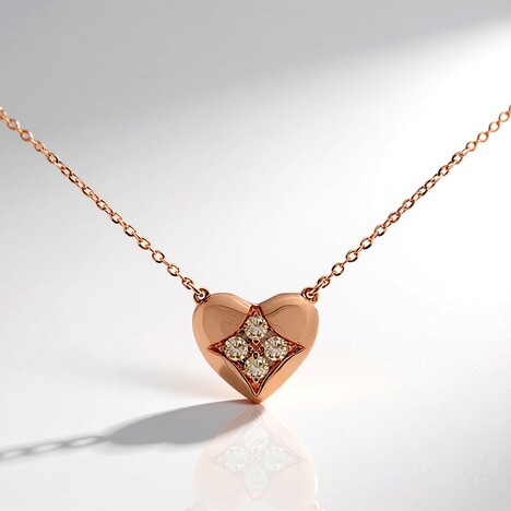 Collier en or et Diamant rose de France SI1 d'Argyle  (Annette)