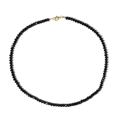 Schwarzer Spinell-Silberhalskette