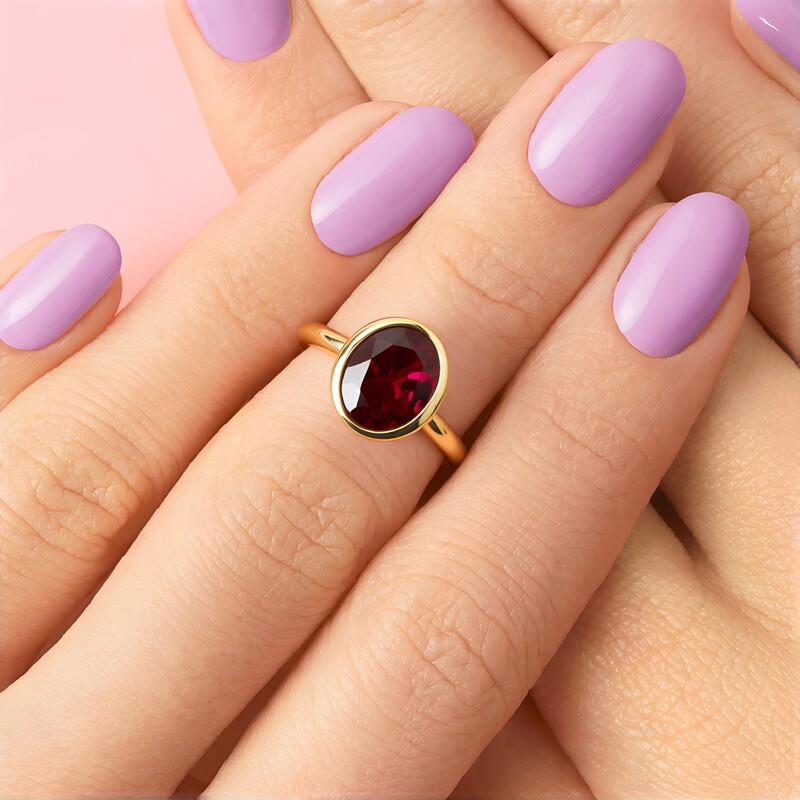 9K Red Zircon Gold Ring (CUSTODANA)