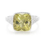 Oliven-Quarz-Silberring