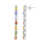 Zilveren oorbellen met saffieren