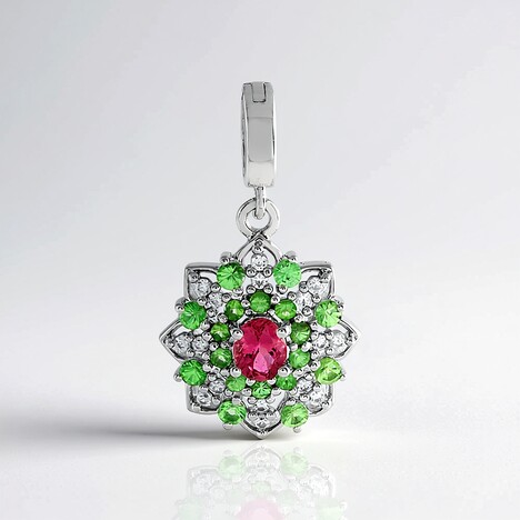 Ciondolo in argento con Tormalina Rosa Nigeriana