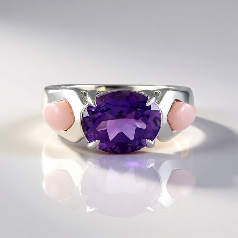 Bague en argent et Améthyste du Maroc (de Melo Essence)